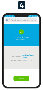 Paso 4 para activar tu Roaming Internacional Movistar: Compra exitosa