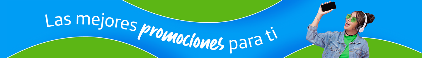 Las mejores promociones para ti. Banner chica y su smartphone