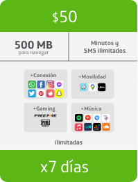 Beneficios Recarga $50